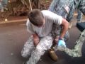 Soldier riding on wood